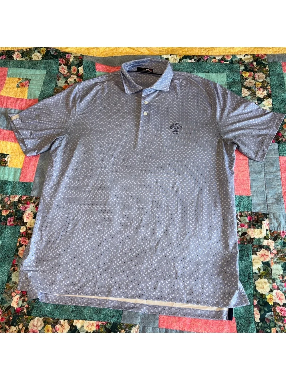 Ralph Lauren RLX $115 Men's L Light Blue Performance Golf Polo Summer Comfort